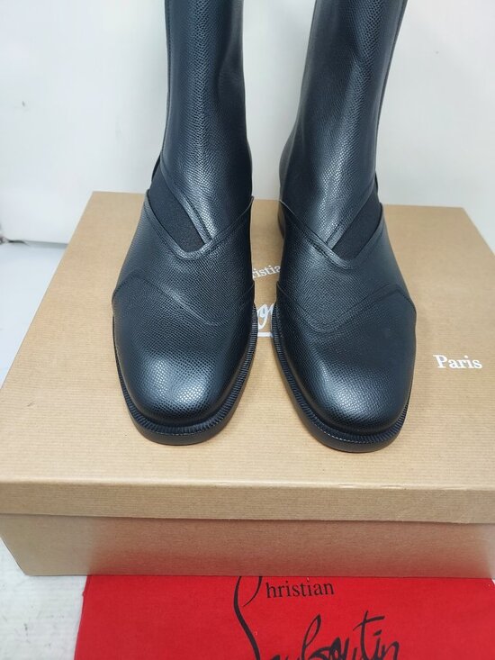 Christian Louboutin MENS Black Boabi Leather Chelsea Boot Size EU 43 US 10 MENS main image 4